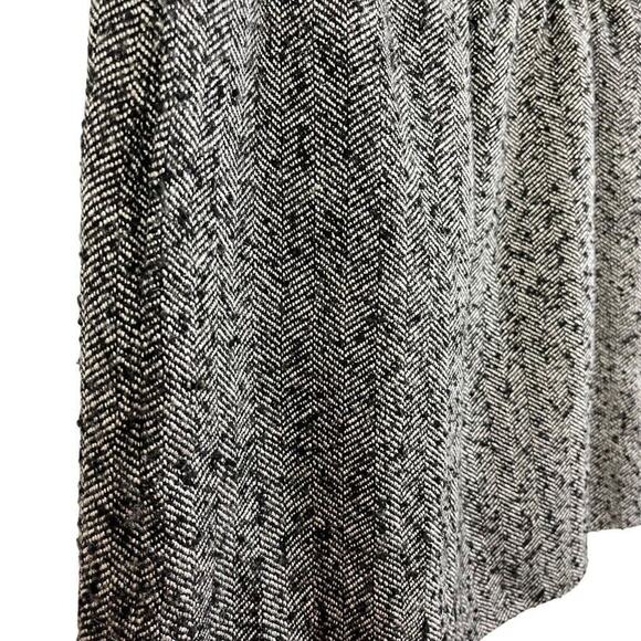 J Crew Womens Tweed Herringbone Pull On Gray Black Mini Skirt Wool Blend sz 10 - Picture 5 of 16